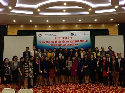 Cán bộ trường Cao đẳng Kinh tế - Tài chính Thái Nguyên tham dự “Hội thảo về hoạt động trao đổi giáo viên, tình nguyện viên tiếng Anh trong hệ thông giáo dục quốc dân”.